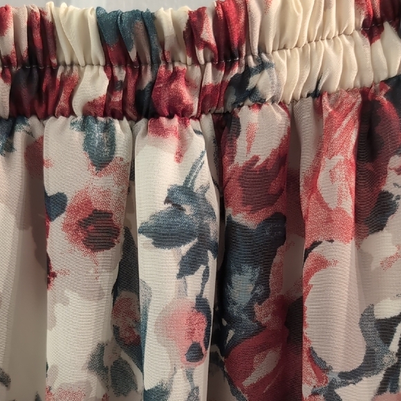 Mikarose Floral Midi Skirt in Pink and Black - Picture 4 of 8